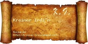 Kreiner Irén névjegykártya