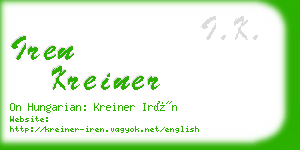 iren kreiner business card